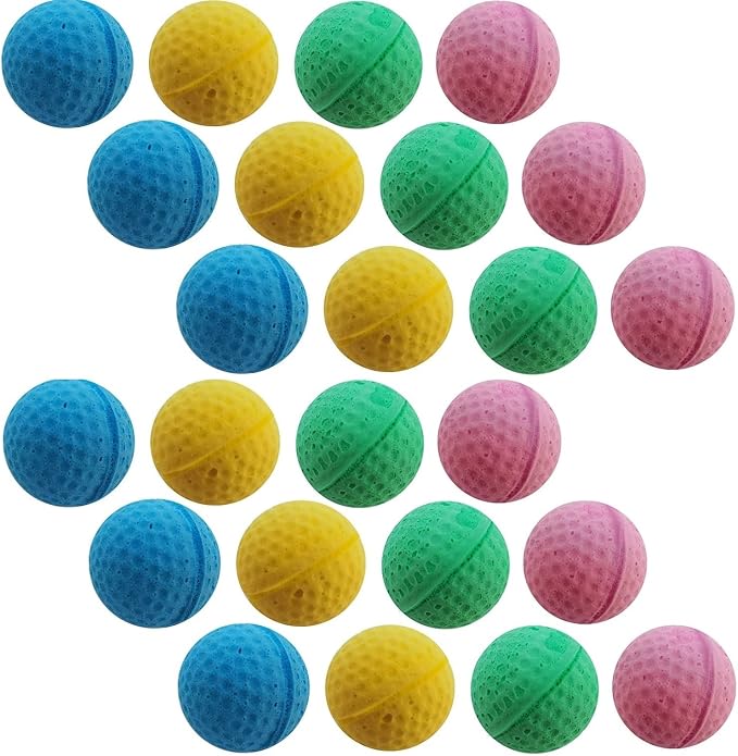 YnFag Foam Soccer Balls - Cat Toys for Indoor Cats (24 Pcs Individual Color Balls)-Mewly Pet