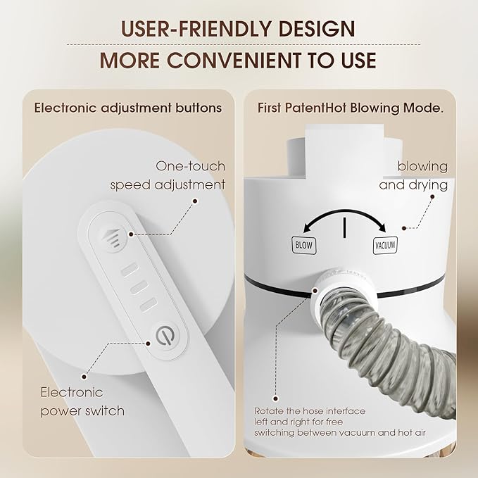 Dog Grooming Kit, Dog Hair Vacuum with Nail Clipper and 4L Dust Cup, 6 Pet Grooming Tools, Silent Pet Vacuum for Cats, Dogs and Other Animals-Mewly Pet