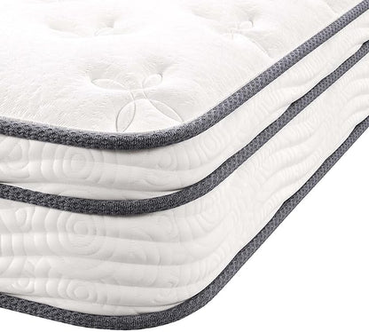 Modway Jenna 8” Innerspring and Memory Foam Narrow Twin Mattress With Individually Encased Coils White