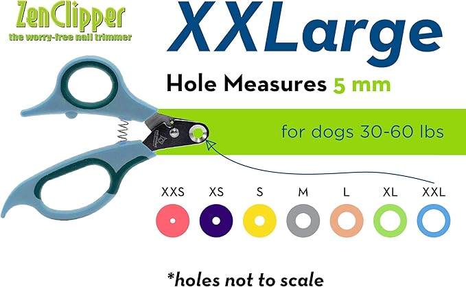 Zen Clipper Pet Nail Clipper for Dogs – Dog Nail Trimmer for Safer Pet Grooming Care - Clean, Quiet, and Easy-to-Use Stainless Steel Claw Trimmer - (5mm Hole)-Mewly Pet
