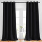 NICETOWN Patio Blackout Curtain Shades - Summer Home Decoration Thermal Insulated Grommet Blackout Draperies/Drapes for Kitchen (2 Panels, 52 inches x 95 inches,Black)