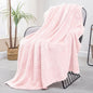 Exclusivo Mezcla Fleece Throw Blanket for Couch, 50x70 Inches Soft Cozy Jacquard Flannel Blankets, Lightweight Fuzzy Plush Warm Throws for Winter, Light Pink