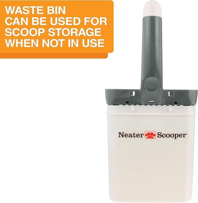 Neater Pet Brands Neater Scooper Standard Cat Litter Scoop, 60 Refill Bags – Mess-Free Cat Litter Scooper with Bag, Spill-Proof Kitty Box Sifter, Bin Doubles as Scoop Holder, For Single-Cat Households-Mewly Pet