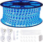 SURNIE LED Rope Lights Outdoor Waterproof 150ft Strip Lights Blue 110V Indoor Cuttable Connectable Lighting installations for Bedrooms, Stairs, Wedding Parties, Backyards, Pool, Not Tube Rope
