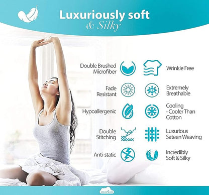 DREAMCARE California King Sheet Sets – 6 pcs Cooling Bed Sheets – up to 21” Deep Cal King Sheets – 2500 Supreme Collection – Extra Soft 100% Brushed Microfiber Hotel Luxury with Side Pocket – Gray
