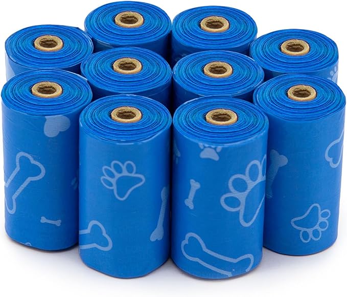 Best Pet Supplies Dog Poop Bags (4 x 150 Bags) for Waste Refuse Cleanup, Doggy Roll Replacements for Outdoor Puppy Walking and Travel, Leak Proof and Tear Resistant, Thick Plastic - Assorted Colors-Mewly Pet