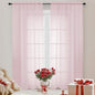 OWEINE Sheer Curtains 84 Inches Long 2 Panels Set, Rod Pocket Fimly Voile Solid Blush Window Curtain Panels for Living Room Bedroom, Soft Voile Sheer Curtains & Drapes, Total 84 Inches Width