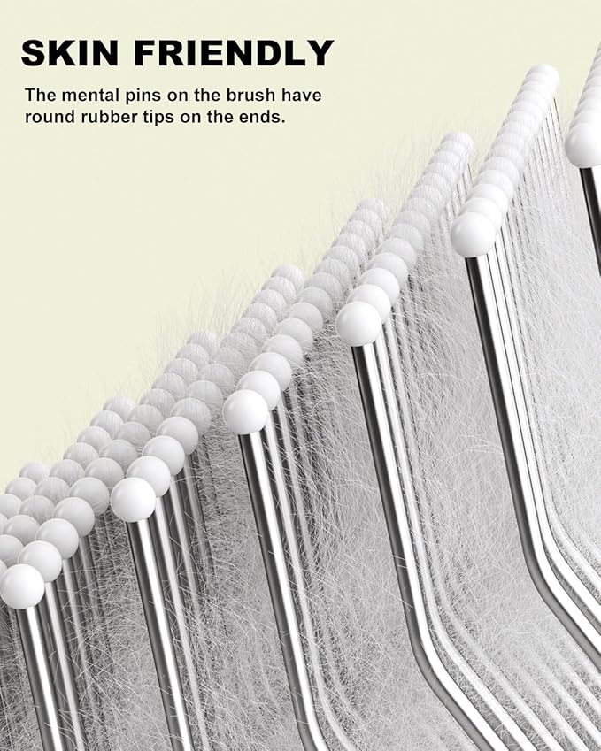 Cat Brush for Short or Long Haired Cats Dogs Rabbits, Cute Tiger Shape Dog Brushes with Release Button for Massage and Removes Loose Fur, Dog Hair Brush Pet Grooming Deshedding Comb-Mewly Pet