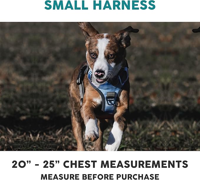Embark Adventure Dog Harness, Reflective Trim No Pull Dog Harnesses for Small Sized Dogs - Military Grade Nylon, Front Clip with Gel Lined Handle.-Mewly Pet