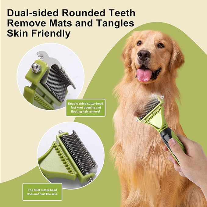 6 PCS Dog and Cat Grooming Kit, Versatile Tools Including Shedding Brush, Nail Clipper with Nail File, Slicker Brush, Dematting Comb-Mewly Pet
