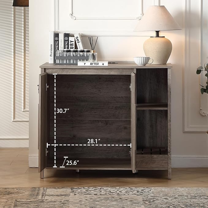 Cat-Faced Doors Cat Litter Robot Enclosure,Automatic Litter Box Enclosure for Litter Robot 3/4,Power Outlet for Litter Robot Cabinet,Litter Collector,Dog-Proof Adjustable Shelf,Grey-Mewly Pet