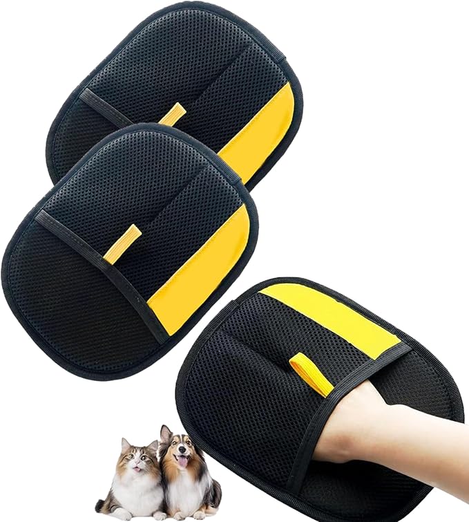 Magic Brush Pet Hair Removal Glove for Cats & Dogs, 2 Pcs Electrostatic Glove for Pet Hair, Cat Grooming Gloves for Hair Removal, Reusable Cat & Dog Hair Remover for Couch, Furniture, Carpet, Curtain-Mewly Pet