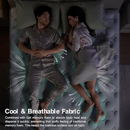 Queen Size Mattress 12 Inch, Medium Firm Memory Foam Hybrid Mattress with Individual Pocket Spring - Pressure Relief, Motion Isolation, Cool Sleep, 80" x 60"