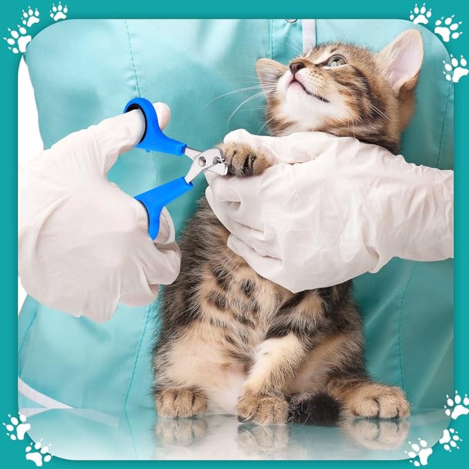 Patelai 5 Pcs Cat Bathing Bag Set Cat Grooming Bag Adjustable Pet Shower Net Muzzles Nail Clipper Tick Remover Tool Massage Brush(Green White)-Mewly Pet