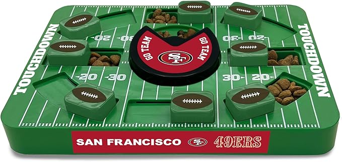 Pets First NFL SAN Francisco 49ERS Large Puzzle Toy - Interactive Dog Treat & Slow Feeding Toy-Mewly Pet