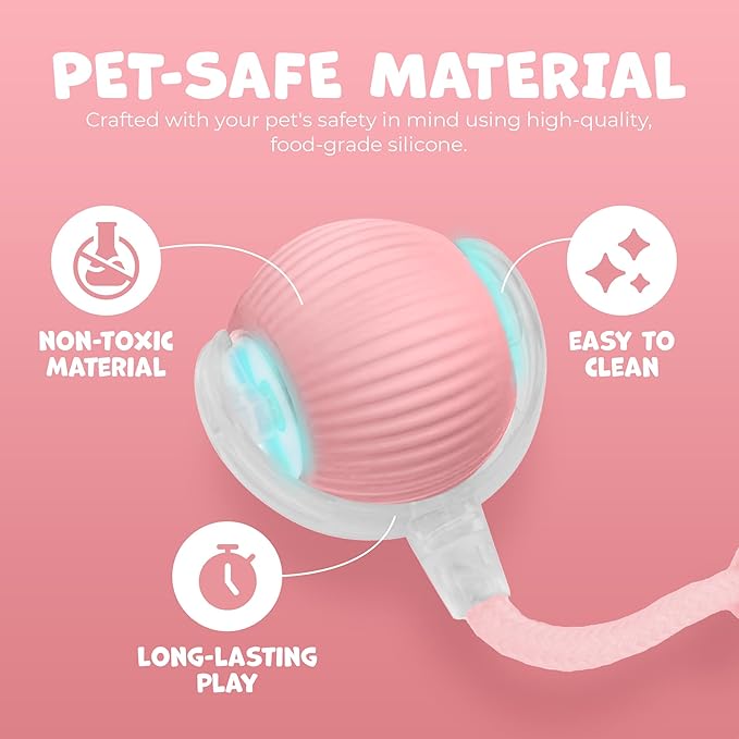 Pawlo Speedy Tail 2.0 Cat Toy –Teazys Turbo Tail Upgrade – Interactive Cat Toy – Kitten Toys – Automatic cat Toy for Boredom – Moving cat Toys for Indoor Cats with 2 Tails (Pink)-Mewly Pet