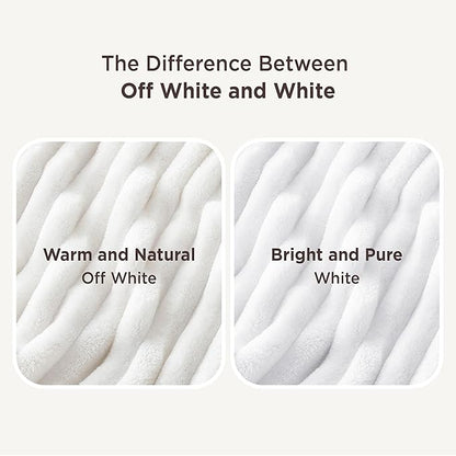 Bedsure GentleSoft White Throw Blanket for Couch - Cozy Soft Blankets for Women, Cute Small Fleece Throws for Girls, House Bedroom Decor Aesthetic Gift for Women, Off White, 50x70 Inches