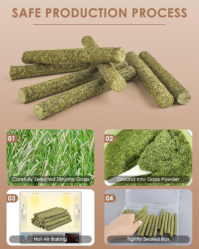 Bissap 22PCS Rabbit Chew Sticks, Mixed Natural Timothy Hay Flower Rose Dahlberg Daisy and Forget-me-not Chew Toys Treats for Bunny Chinchilla Guinea Pig Hamster and Other Small Pets Molar Snacks-Mewly Pet