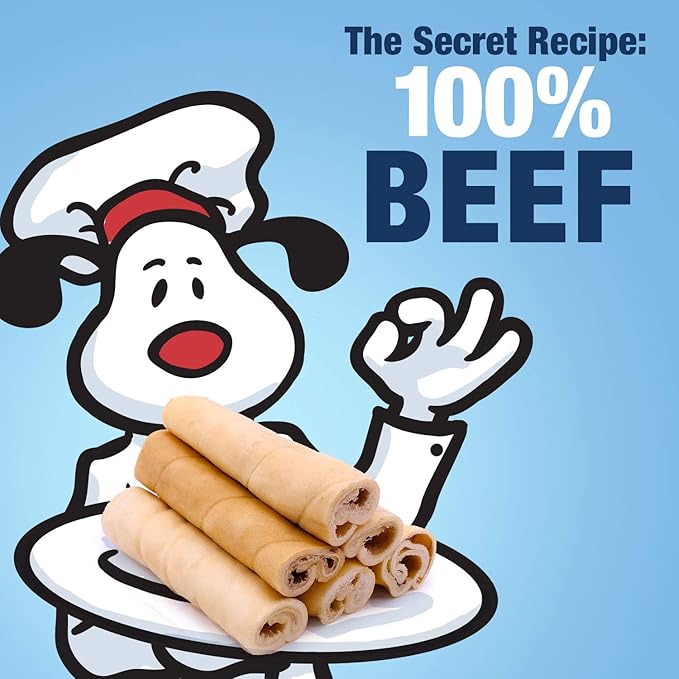 ValueBull Beef Cheek Rolls, Long Lasting Dog Chews, Jumbo 5-6 Inch, 10 Count - Long Lasting Dog Chews, Rich in Collagen, Single Ingredient, Cleans Teeth-Mewly Pet