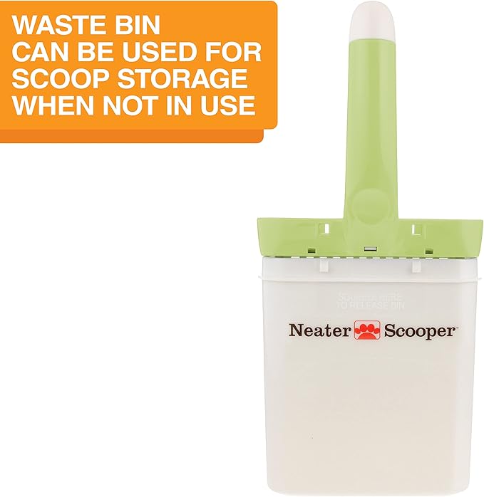 Neater Pet Brands Neater Scooper Standard Cat Litter Scoop, 15 Refill Bags – Mess-Free Cat Litter Scooper with Bag, Spill-Proof Kitty Box Sifter, Bin Doubles as Scoop Holder, For Single-Cat Households-Mewly Pet
