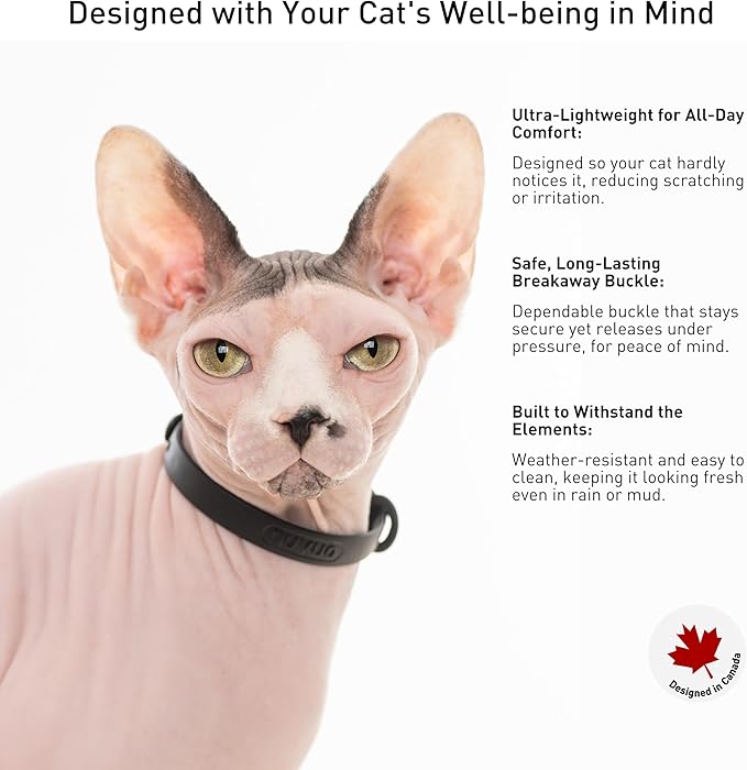 3 Pack Breakaway Cat Collar - Soft, Comfortable, and Lightweight Safety Buckle Collar with Name Tag Ring for Outdoor Cats and Sensitive Skin Kittens by Nuvuq (6 ⅞" to 10 ¼", Blue, Pink and Black)-Mewly Pet