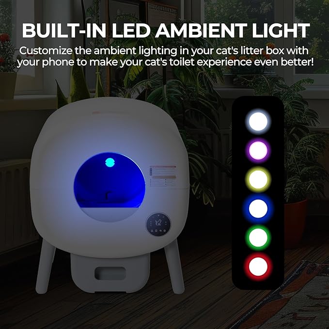 Automatic Cat Litter Box Self Cleaning for Multiple Cats – XL Smart Litter Box with App Control, Odor-Free Waste Disposal, Quiet Operation, Safety Sensors, Compatible with Clumping Litter-Mewly Pet