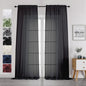 Chyhomenyc 2 Panels Solid Color Sheer Window Curtains 108 Inches Long, Elegant Window Voile Panels/Drapes/Treatment/Scarf for Bedroom Living Room Wedding Canopy (42X108 Inches, Black) 9 FT