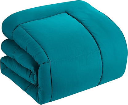 Sweet Home Collection RV Short Queen Comforter Set for RV Camper - Comforter Set with Fitted & Flat Sheet, 4 Pillowcases - Tailored for RV Short Queen Beds - Cozy Essentials for Your RV Bedroom, Teal