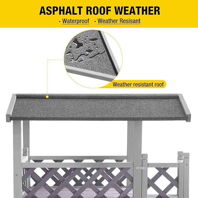 Aivituvin Cat House Outdoor Indoor Feral Kitty Shelter with Escape Door for Cats, Weatherproof Roof-Mewly Pet