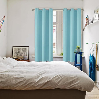 BGment Blackout Curtains - Grommet Thermal Insulated Room Darkening Bedroom and Living Room Curtains, Set of 2 Panels (42 x 63 Inch, Baby Blue)