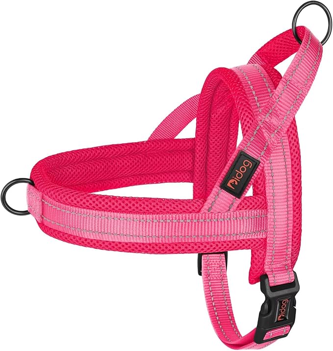 Didog No Pull Dog Harness with Soft Mesh Padded,Reflective & Quick Fit Light Weight Dog Strap Vest Harness,Easy for Walking Training (XS:Chest 15-18", Pink)-Mewly Pet