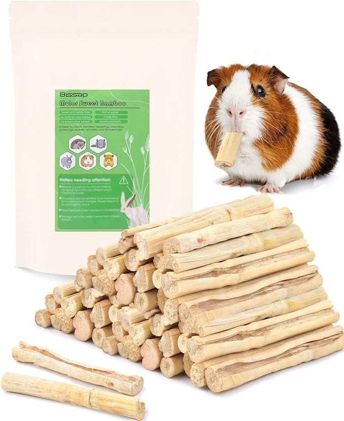 Bissap Sweet Bamboo Chew Sticks for Rabbits 1000g/2.2Ib, Bunny Chew Sticks for Rabbits Hamster Chinchilla Guinea Pigs Rabbit Small Animals Natural Treats Teeth Grinding Chew Toys-Mewly Pet
