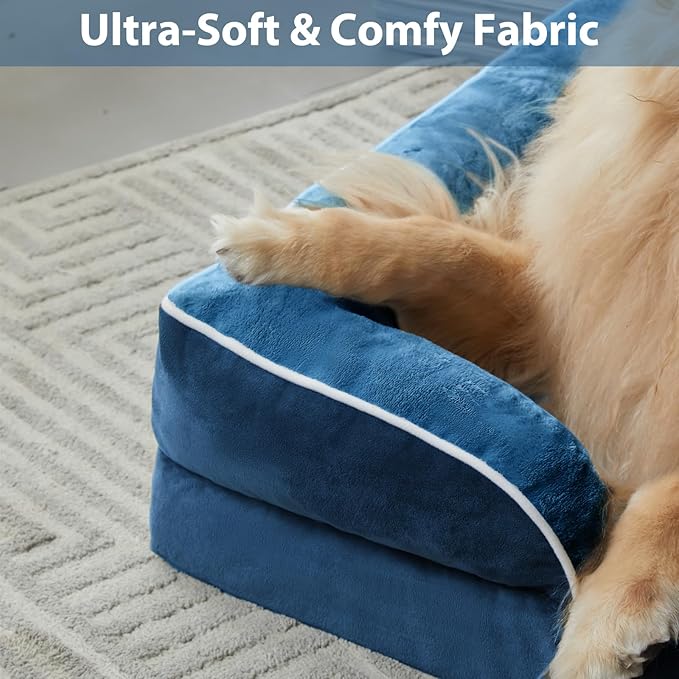 WNPETHOME Dog Beds for Large Sized Dogs, Washable Orthopedic Dog Couch Sofa Bed with Waterproof Lining & Non-Skid Bottom for Pet Sleeping-Mewly Pet