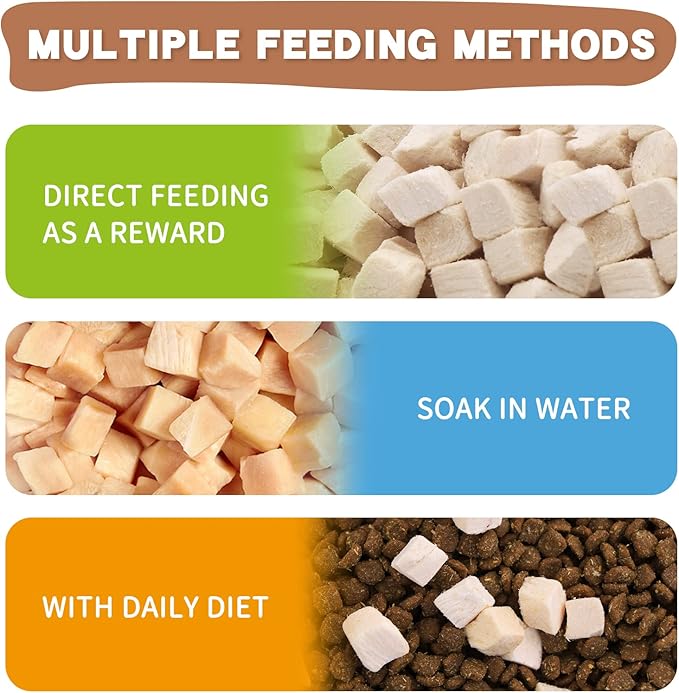 Freeze Dried Raw Cat and Dog Treats, Healthy Limited Ingredient Chicken Cube Weight Control Traing Treats for Small Dogs Cats (Chicken)-Mewly Pet