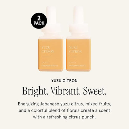 PuraHome Scent Refill - Smart Home Air Diffuser - Up to 120-Hours of Luxury Fragrance per Refill - Home Essential - Clean & Safe Diffuser Fragrance - 2 Pack, Yuzu Citron