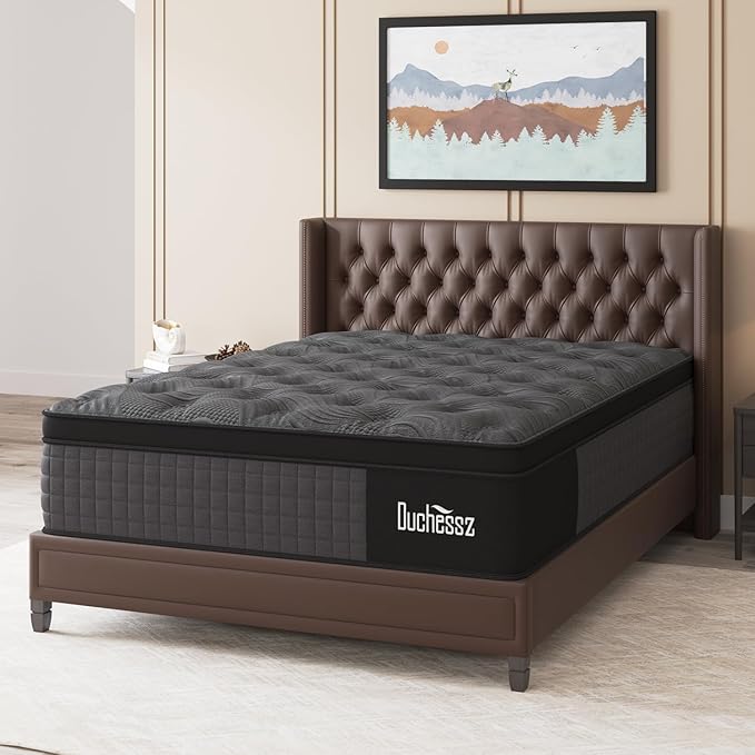Twin Mattress, 14 Inch Hybrid Mattresses Black with Gel Memory Foam and Individually Pocket Innerspring Euro Top Medium Firm for Motion Isolation, Edge Support, 100 Night Trial