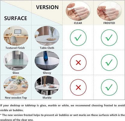 Deep Dream 1.5mm Clear Desk Cover Protector, 18×48 Inch Clear Desk Cover, Rectangular Vinyl Desk Pad, PVC Plastic Table Cover for Office, Dresser, Night Stand, Computer & Writing Desk Tabletop