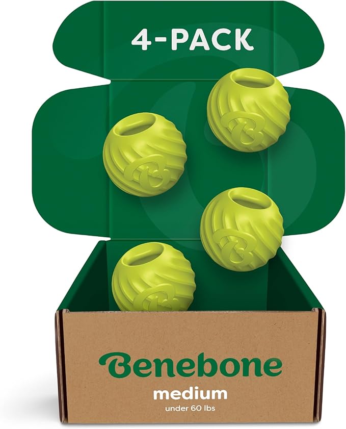 Benebone 4-Pack Rubber Ball-Mewly Pet
