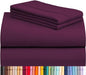 LuxClub 4 PC California King Sheet Set, Breathable Luxury Bed Sheets, Deep Pockets Wrinkle Free Cooling Sheets Machine Washable Hotel Bedding Silky Soft - Eggplant Cal King