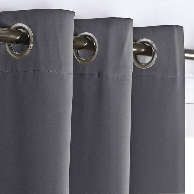 NICETOWN Closet Door Heavy Curtain, Room Dividers Shade Screens, Extra Large Grommet Top Space Partition Blackout Dividers for Rooms (1 Pack, 15ft Wide x 9ft Long, Grey)