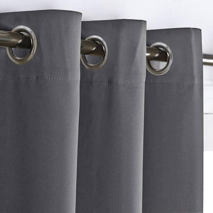 NICETOWN Closet Door Heavy Curtain, Room Dividers Shade Screens, Extra Large Grommet Top Space Partition Blackout Dividers for Rooms (1 Pack, 15ft Wide x 9ft Long, Grey)