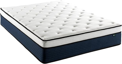 ZINUS 14 Inch Cooling Comfort Support Hybrid Mattress [New Version], Queen, Fiberglass Free, Medium Plush, Cooling Motion Isolation, Certified Safe Foams & Fabric, Mattress in A Box
