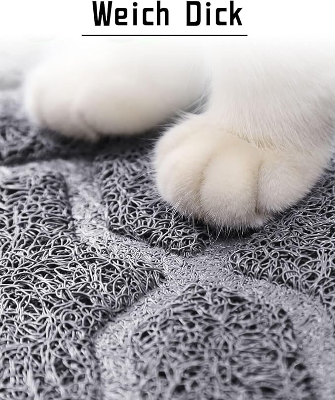 Yimobra Cat Litter Mat, 35.4"x23.6" Litter Box Mat with Litter Lock Mesh, Soft Cat Litter Mat Litter Trapping Mat, Easy to Clean, Non-Slip, Water Resistant, Litter Free Floors, Dark Grey-Mewly Pet