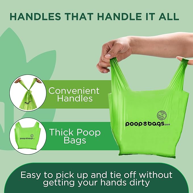 The Original Poop Bags® Dog Waste Bags with Handles, 38% Plant-Based, Heavy-Duty & Leak-Proof, 300 Count-Mewly Pet