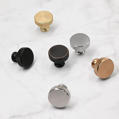 Asidrama 10 Pack Oil Rubbed Bronze Kitchen Cabinet Knobs Knurled Dresser Knob Drawer Knobs Cabinet Hardware Aluminum Knob for Dresser Drawers