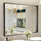 40x30 Inch Black Bathroom Mirrors for Over Sink, Wall Mirror, Metal Framed, Modern Rectangle Mirror, Wall-Mounted Vanity Mirrors Horizontal/Vertical