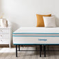 Linenspa 12” Memory Foam and Innerspring Hybrid Mattress + 14” Black Metal Platform Bedframe – Twin XL Mattress + Metal Folding Twin XL Bedframe