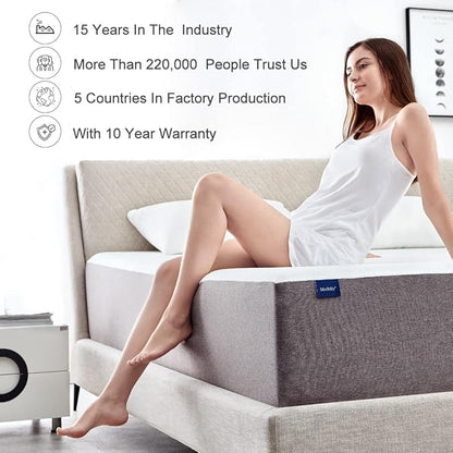 Molblly Queen Mattress 10 Inch Memory Foam Mattress in a Box,Breathable Bed Comfortable Mattress for Cooler Sleep Supportive & Pressure Relief, Queen Size, 60" X 80" X 10"