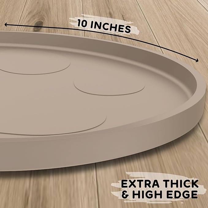 Dog Food Mat Round 10" - Raised Edges Dogs Mat for Food and Water Prevent Spill, Waterproof Cat Food Mats Protect Floors, Easy Clean Dog Bowl Mats for Food and Water, Silicone Pet Feeding Placemats-Mewly Pet