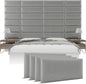 Vänt Upholstered Wall Panels - Queen/Full Size Wall Mounted Headboards - Metallic Silver - Set of 4 Panels (Each Individual Panel 30"x11.5")